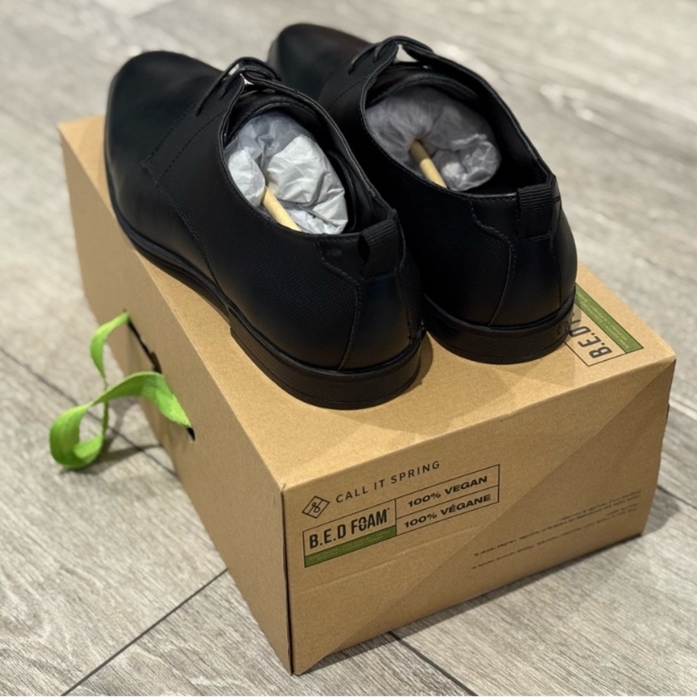 Call It Spring Men's Vegan Black Oxfordsw - Picture 4 of 8